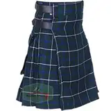 All Kilts Sports Utility-Kilt für Herren aus Acrylwolle mit Lederriemen (Blue Douglas, 34'')