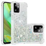 Nadoli Glitzer Treibsand Hülle für Motorola Moto G Power 2023,Silikon Stoßfest Handyhülle Transparent TPU Bumper Schutzhülle Flüssig Durchsichtig Quicksand Case