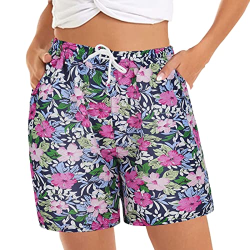 Yoga-Shorts mit Taschen für Damen und Damen, kurze Datumsverzerrung, Chiffon, bunt, ausgeschnittene Shorts, erweiterbare Cargohose, rot, L