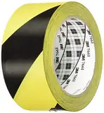 3M Gefahren-Markierungs-Klebeband 766i, Gestreiftes Warnband zur Boden- und Sicherheitsmarkierung mit PVC-Träger in Schwarz-Gelb, 50mm x 30m, 0,13mm