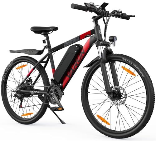 VARUN E Bike Herren Damen 27,5 Zoll E-Mountainbike mit 250W Motor 48V 13Ah Li-Ion Akku, Elektrofahrrad mit 21-Gang-Getriebe, LCD-Display, Federgabel MTB, Laufleistung 50-100KM