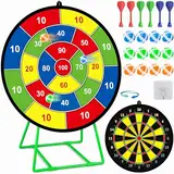 29" Doppelseitige Dartscheibe Anzug Kinder Game Mit 12 klebrigen Bällen,6 Darts,wurfspiel,Indoor/Outdoor Sport Fun Party Game,Spielzeug,Geburtstagsgeschenke für 3 4 5 6 7 8 9-12 Jahren Jungen Mädchen