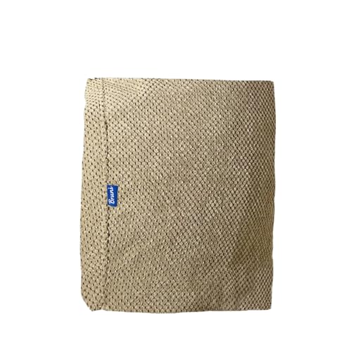 Bruni Indoor-Sitzsack Wechselhülle - tropfenförmiger Sitzsack-Bezug für drinnen aus weichem Bienenwaben-Velours, Classico L und 90 x 90 cm Sitzsäcke (L, Sand)