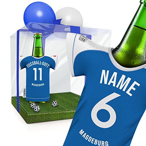 my fan shirt PERSONALISIERT MAGDEBURG Trikotkühler Fanartikel Männer | Passend für 1. FC Magdeburg FCM | Mann Freund Opa Bruder Geburtstag Weihnachts-Geschenk Wichtel Flaschenkühler by MYFANSHIRT.com