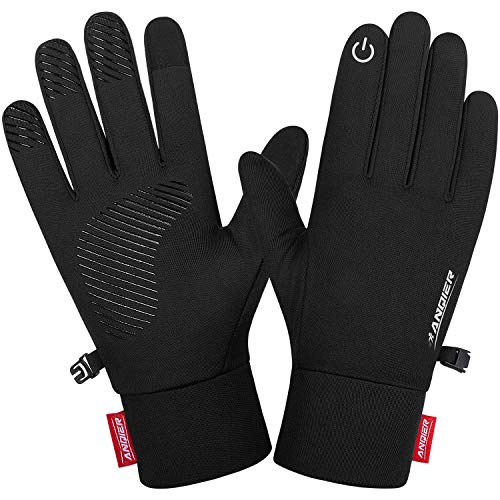 Lapulas Handschuhe Herren Damen Dünn rutschfest Fahrradhandschuhe Touchscreen Laufhandschuhe Warme Winterhandschuhe Winddichte Softshell Handschuhe für Fahrrad Laufen Radfahren Wandern Trekking