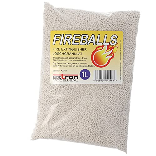 Extron Fireballs Feuerlöschgranulat für Lithium Akkus, Brandschutz, Löschmittel 1 Liter