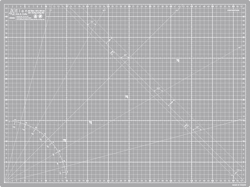 Elan Schneidematte A2 Grau, 5-lagige Schneidematte 45x60 Selbstheilend, Bastelunterlage Schnittfest A2, Cutting Mat 45x60, Schneideunterlage Basteln