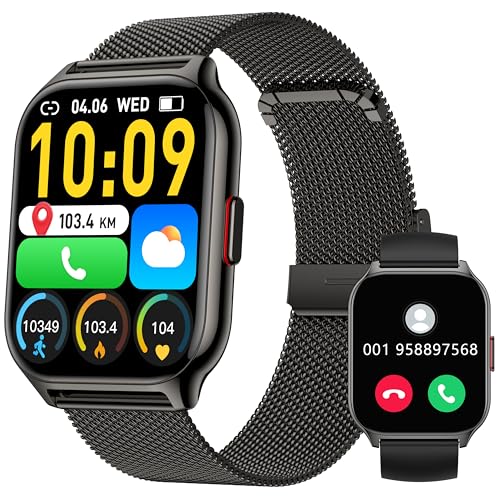 ZOSKVEE Smartwatch für Damen Herren, Fitnesstracker 2 Zoll Touch-Farbdisplay mit Telefonfunktion, Armbanduhr Blutdruckmessung Herzfrequenz Schlafmonitor SpO2, Sportuhr IPx8 Wasserdicht Schrittzähler