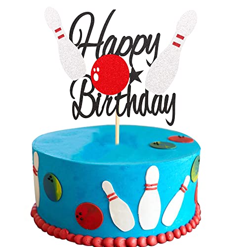 Arthsdite Bowling-Geburtstagskuchenaufsatz, Bowlingkugel-Kuchenaufsatz, Dekoration für Bowling, Geburtstagsparty, Firmenveranstaltungen, Babyparty-Kuchendekorationen