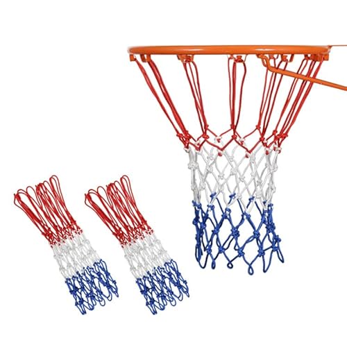 2 Stück Outdoor Wetterfest Basketball Netz,Basketballnetz Mit 12 Schlaufen Für Standard Basketballkorb ø 50cm Basketball Netze Outdoor