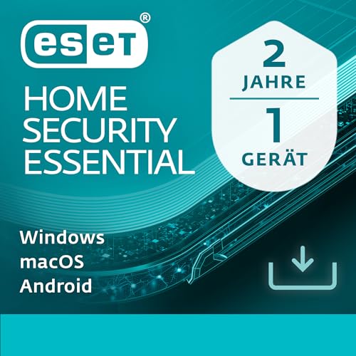 ESET HOME Security Essential 2025 | 1 Gerät | 2 Jahre | inklusive Sicheres Banking & Surfen, Sicheres Heimnetzwerk, Webcam-Schutz | Windows, macOS und Android | Aktivierungscode per E-Mail