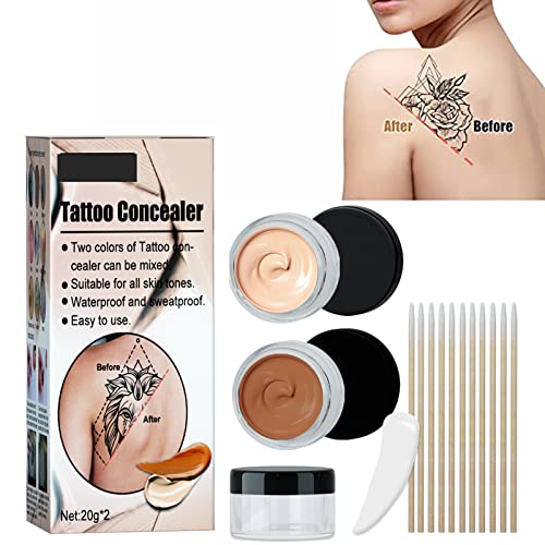 2 Colors Tattoo Concealer Cream Make-up Körper Muttermal Narbenflecken Abdeckung Creme wasserdichte Narbenabdeckung Make-up Camouflage Creme Zur Verwendung Am Körper, Für Beine, Für Männer und Frauen