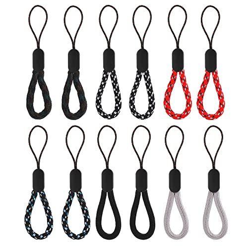 Cobee Finger Lanyard Small Handschlaufe, 12 Stück Verstellbare Finger Wrist Neck Lanyards Nylon Fingerschlaufe Tragbare Finger Lanyard Handschlaufe für Handy, Kamera, Schlüssel, USB Sticks (4,7 Zoll)