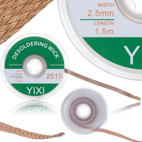 Plektrum Dekonstruktor – Kristallbeschichtete Entlötlitze | Kupfer, 2,5mm Breite, 1,5m Länge | Effektive Entfernung von Lot von PCB und BGA | Zubehör für elektronische Reparaturdienste