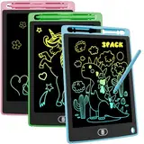 3 Stück LCD Schreibtafel, 8.5 Zoll Zeichenbrett Bildschirm Augenfreundliche Bunte Schrift Pad Für Drinnen und Unterwegs, Löschbarer Schreibtablett Spielzeug Geschenk für Kinder - Blau & Rosa & Grün