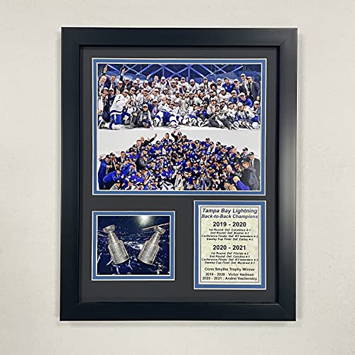 Legends Never Die, Inc. Gerahmtes Fotocollage von Tampa Bay Lightning | Back to Back Champions | 30,5 x 38,1 cm