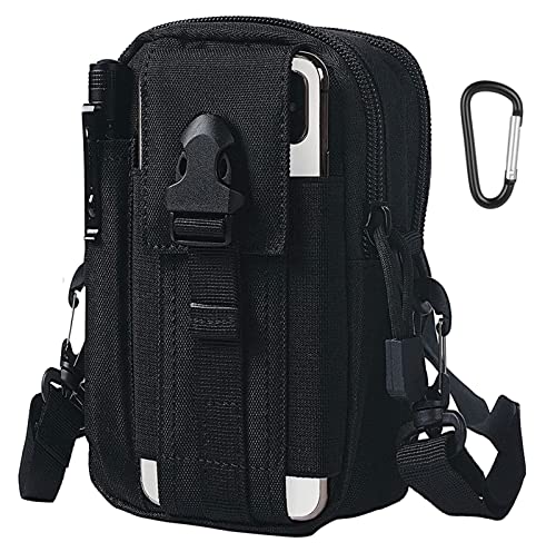 flintronic Taktische Hüfttaschen, Militär Kompakt Gürteltasche Multifunktional Bauchtasche Tasche Beutel für Camping Wandern Radfahren Klettern und Reisen Mit Karabiner, Nylon
