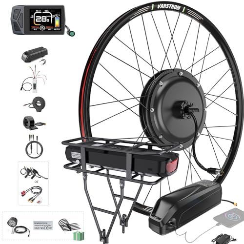 Varstrom Ebike Umbausatz 48V 1000W Hinterradmotor mit Optionale Batterie und Display Elektrofahrrad Conversion Kit für 26" 27,5" 28" 29" 700C für Hinterräder