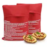 Mikrowellen Kartoffelbeutel, Mikrowellen-Garer, Kartoffel Tasche, Wiederverwendbarer Mikrowelle Beutel, Mikrowelle Kochbeutel für Kartoffeln, Maiskolben, Kochtasche Mikrowelle (2pcs)