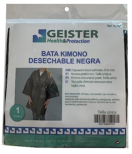 Sodico Kimono Einweg-Bademantel, Schwarz, Einheitsgröße