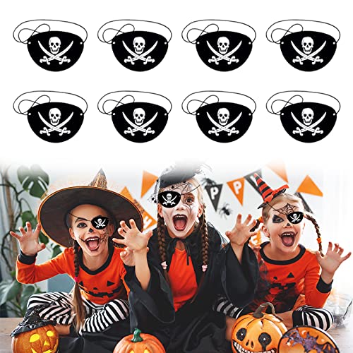 Piraten Augenklappen,Pirate Eye Patches,Augenklappe,Augenklappe Pirat,Augenklappen Piratenparty,Augenklappe Pirat Erwachsene,Kinder,Piraten-Augenklappen,for Halloween Pirate Theme Party,8 Pieces