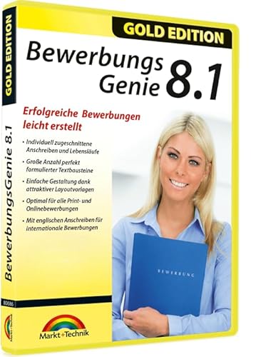 Bewerbungsgenie 8.1 - Bewerbungen professionell schreiben für Windows 11, 10, 8.1, 8, 7