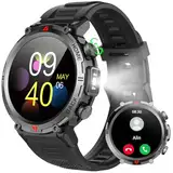 IFMDA Smartwatch Herren Damen mit Telefonfunktion - 1,45" LCD Sports Smart Watch, 300 mAh Fitnessuhr Heart Rate Sleep Blutsauerstoff Monitor, Schrittzähler für IOS und Android