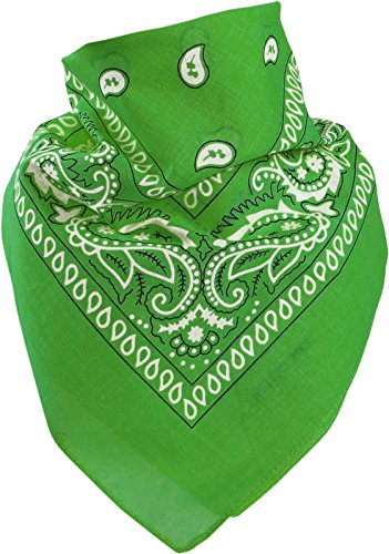 Harrys-Collection Unisex Bandana Bindetuch 100% Baumwolle (1 er 6 er oder 12 er Pack), Farbe:hellgrün