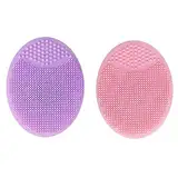AEIOPRS 2 Pcs Gesichtsreinigungsbürste Weiche Silikon Gesichtsbürste für Porenreinigung Mitesserentfernung und Peeling Gesichtsmassagebürste Einzigartiges Make-up Werkzeug für Mädchen Rosa Lila