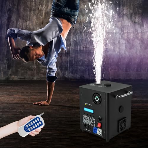 HINOPY - 600W Pyrotechnikmaschinen, Cold Spark Machine Funkenmaschine LCD Display Bühneneffekt DMX Sparkular DJ mit Fernbedienung für Bar Party Halloween Weihnachten Hochzeit Konzert