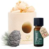 Alpen Herz Zylinder Set mit Zirbenöl 10 ml naturrein aus Österreich Zirbenholz Würfel Duftspender Zirben Duft Holz Deko Zirbe Diffusor Diffuser Geschenke Zirbelkiefer Zirbenlüfter Zirbenset