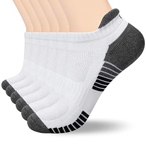 coskefy Sneaker Socken Herren 43-46, 6 Paar Socken Damen 35-38 39-42 47-50 Gepolsterte Laufsocken Baumwolle Sportsocken Atmungsaktiv, Unisex Schwarz Weiß Grau…