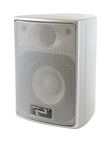 Dynavox AS-301 Satelliten-Lautsprecher, Paar, für Heimkino oder Büro, kompakte Surround-Box, Wandmontage, Silber