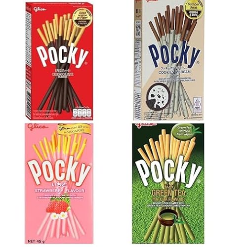 Japanische Schoko-Sticks im 4er Probier-Set – Pocky Vielfalt 4x 40g – MHD 2024