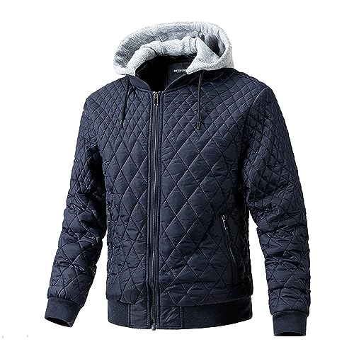 SRZYMJ Mantel Herren Lang Leder Wintermantel Lang Warm Übergangsjacke Sportlich Outdoorjacke 3 In 1 Jacke Leder Softshelljacke Steppjacke Funktionsjacke Parka Übergangsjacke Sportjacke Freizeitjacke