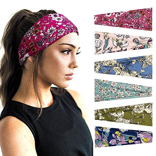 Kavya Stirnband Damen Sport, 6 Stück Haarband Damen Dünn, Haarbänder Workout Yoga Haarschmuck Damen Headband Sommer (Boho)