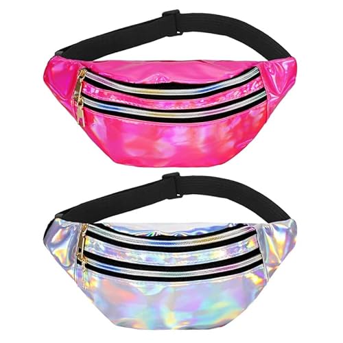 Heyu-Lotus 2 Stück Bauchtasche Damen Gürteltasche Sport Wasserdicht Hüfttasche, Verstellbarer Gurt Hüfttasche für Damen Outdoor Sport - Women Waist Pack Mehrfarbig