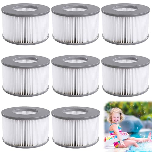 8 Stück Ersatzfilter für MSPA, Whirlpool zubehör für MSPA Whirlpool Ersatz Filter Filterkartusche Wasserfilter, Filter für Whirlpool, Kompatibel mit Mspa Filter für MSPA FD2089 Aufblasbare Pools
