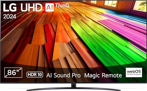 LG 86UT81006LA TV 86" (218 cm) UHD Fernseher (α5 Gen7 4K AI-Prozessor, HDR10, bis zu 60Hz) [Modelljahr 2024], Schwarz