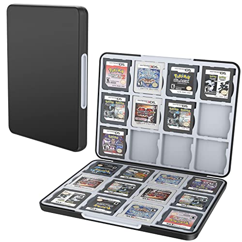 HEIYING Game Card Aufbewahrungs Tasche für Nintendo DS/2DS/3DS, Tragbare 3DS 2DS DS Game Cartridge Holder Storage mit 24 Spielkartenfächern (Black)