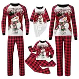 Passende Weihnachtspyjamas für die Familie Passende Pyjamas für die Familie Weihnachtspyjama-Sets Feiertagsnachtwäsche(A432 White,B006)