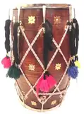 HAHAPA Punjabi Bhangra Dhol, Kacha Pakka Sheesham Holz, mit Tragetasche