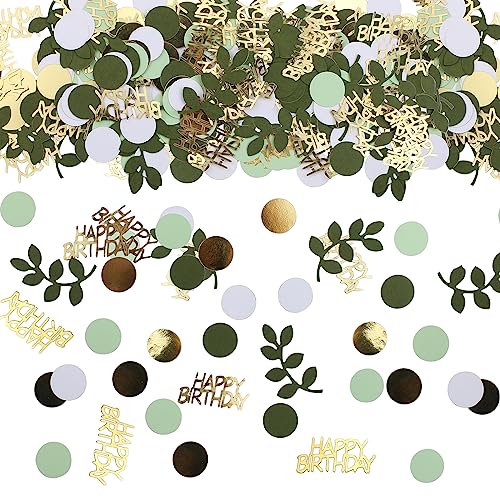200PCS Konfetti Grün Gold Geburtstag, Happy Birthday Konfetti Tischdekoration, Glitzer Konfetti Geburtstagsparty Tischkonfetti für Geburtstagsfeier, Party Dekoration