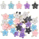 35 Stück Emaille Blumen Anhänger Kirschblüten Emaille Charm Bunte Blumen Themen Kirsch Blumenanhänger Bulk Blumenanhänger Metall Halsketten Zubehör Für Halskette Ohrring Armband Schmuckherstellung