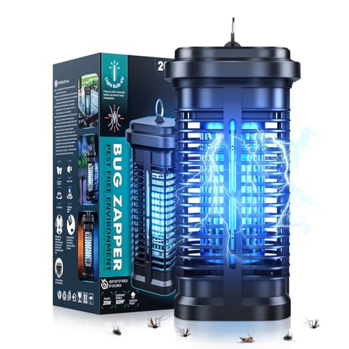 Quilted Northern Insektenvernichter Elektrisch, 20 W UV Mückenvernichter Lampe, Mückenschutz Mit LED Licht, Elektrische Fliegenfalle Mückenfalle Mückenlampe für Garten Innen und Aussen