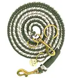 Leisegrün Paracord Hundeleine 2m | Handgefertigte Leine 3-Fach verstellbar | Handmade für kleine und mittelgroße Hunde (Olive Twist, 2 m) | Farbe: Olive-Creme