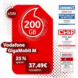 Vodafone GigaMobil M eSIM | 25% Dauerrabatt auf den Basispreis | 24 Monate Vertragslaufzeit