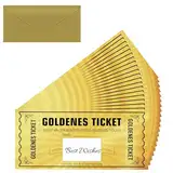 WenmthG 20 STK Geburtstagskarte Goldenes Ticket mit Umschlag, Gutschein zum selber ausfüllen, Überraschung Geschenke als Team, Geburtstagsgeschenk - Reisegutschein, Kinogutschein