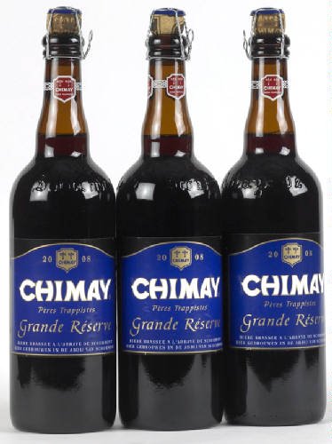 Original Belgisches Bier - CHIMAY Grande Réserve obergäriges braunes Klosterbier 9% vol. 3 x 75 cl.