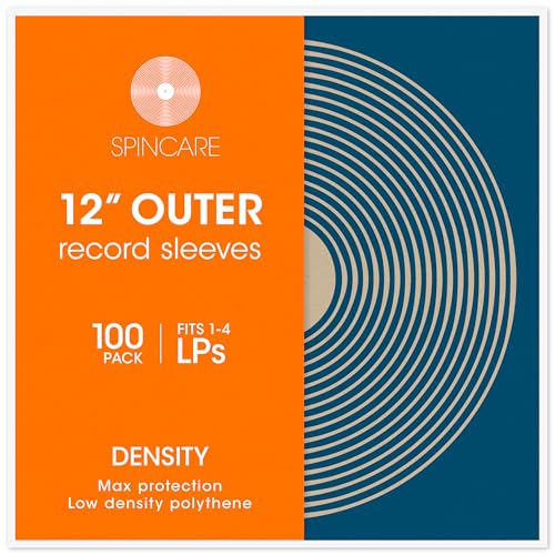 SPINCARE 100x 12 Vinyl LP Schallplatten Hüllen | Density Schutzhüllen Polyethylen für 1-3 Gatefold LPs | Premium-Qualität 100 Mikron | UV-Beständig | 323mm x 327mm | Vinyl Cover Sleeves